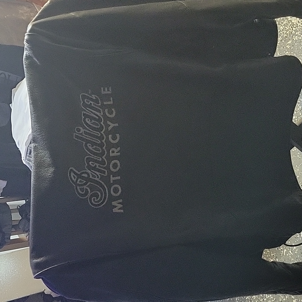 Indian Motorcycle Black Leather Embroidered Jacket